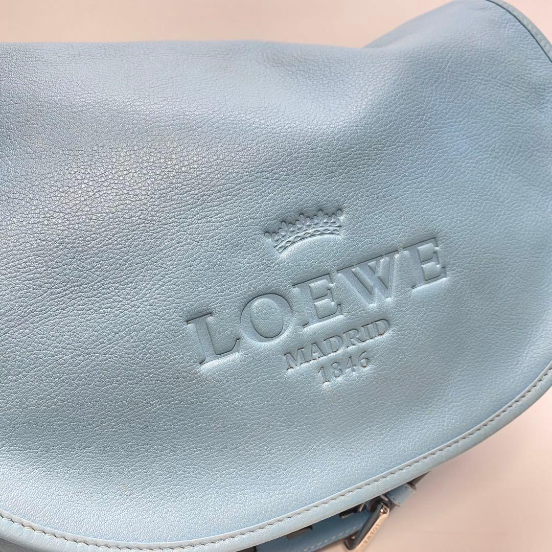 【希少カラー】ロエベ ヘリテージ ショルダーバッグ ブルー 水色 Loewe