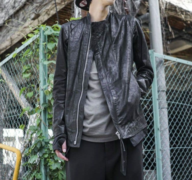 J1 Boris Bidjan Saberi カーフレザー ライダース グリーン