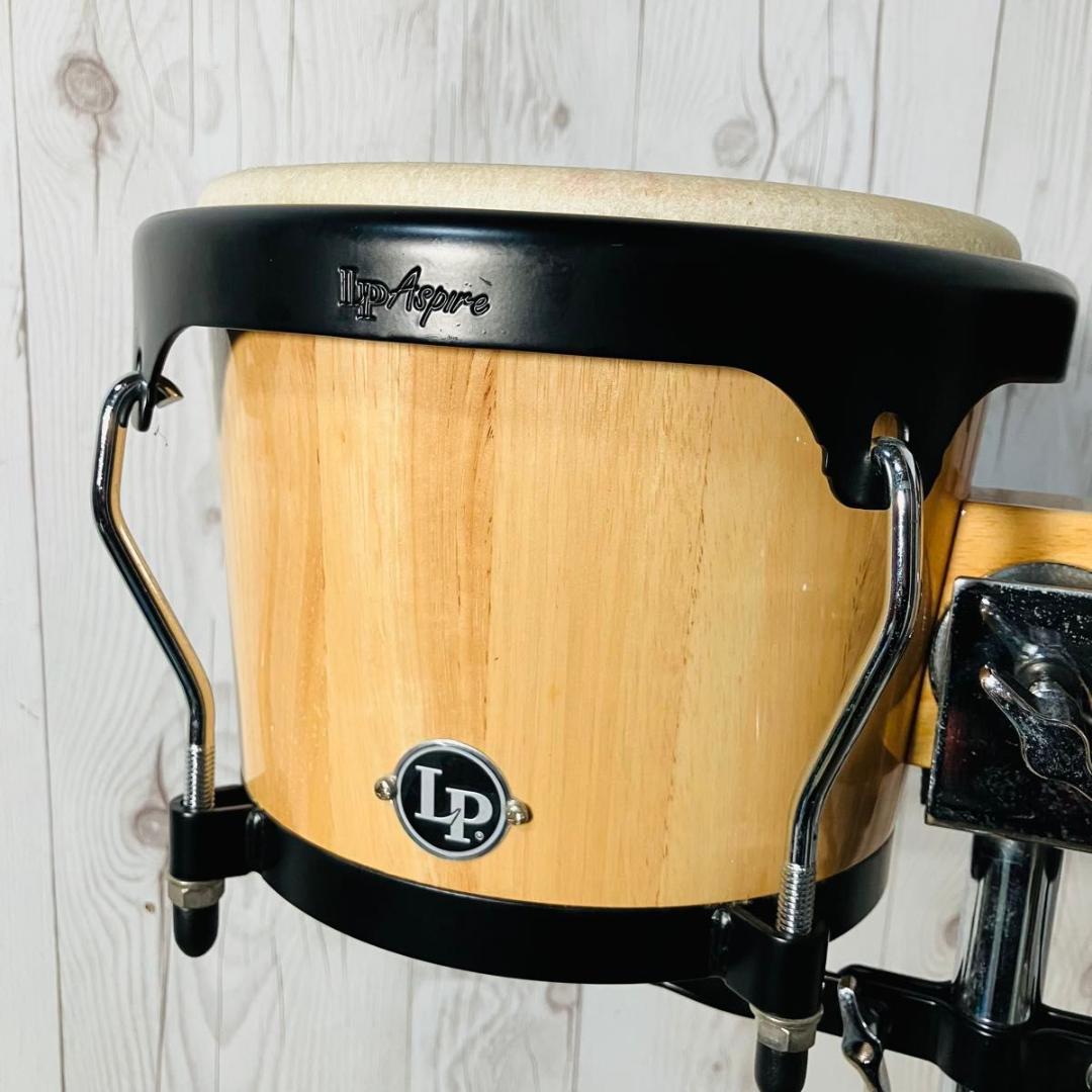 希少 美品】LP Aspire ウッドボンゴ ツイン スタンド付き 打楽器