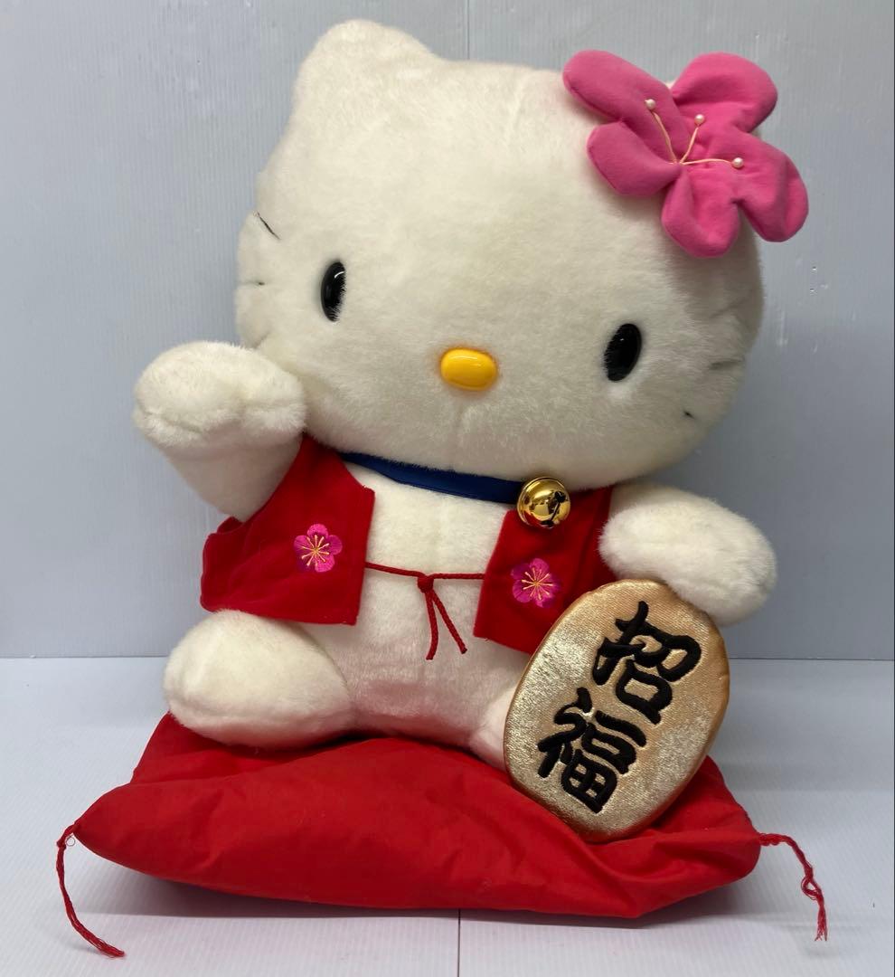 ハローキティ特大招き猫ぬいぐるみ希少