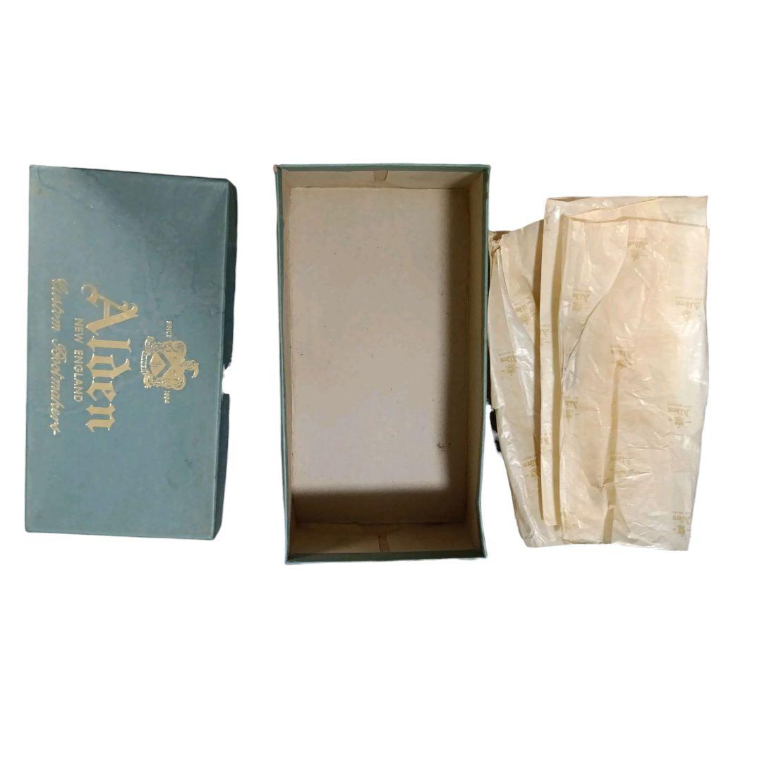 Alden ブラックカーフ セミブローグ パンチドキャップトゥ ビジネスシューズ