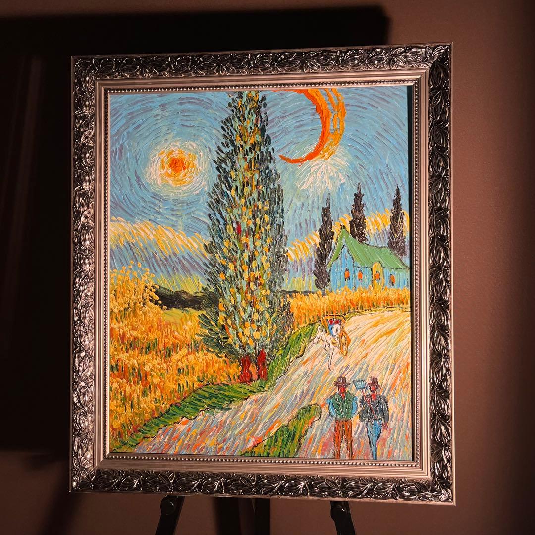 ホンビン・ヅォーHongbin Zhao砂浜で◇油彩◇額装◇直筆サイン◇箱付