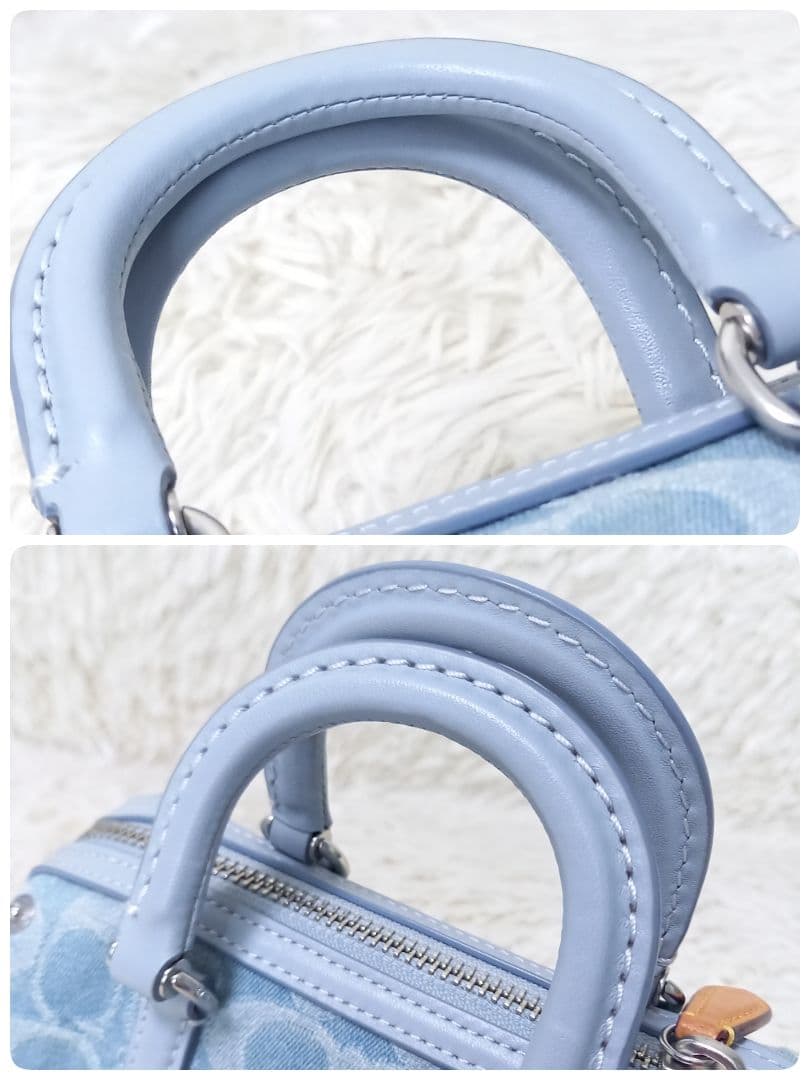 ●美品●　COACH　CJ832　ルビー　サッチェル18　デニム　2wayバッグ