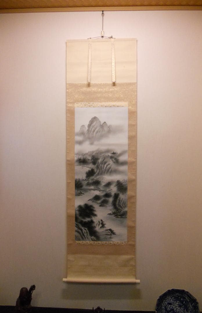 アウトレット ショップホビー・楽器・アート - 掛け軸 堀広陽 水墨山水