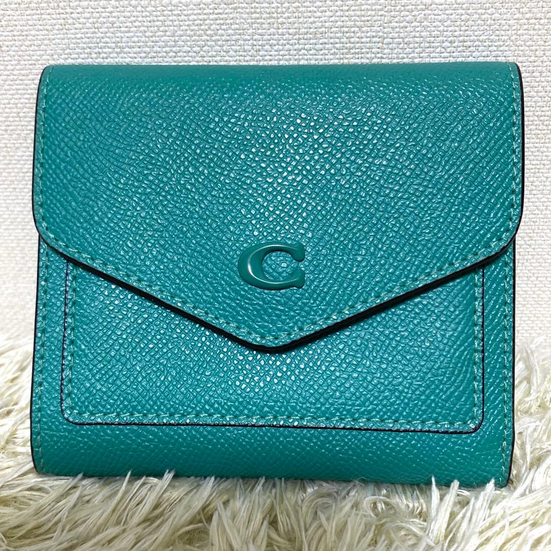美品✨ COACH コーチ 二つ折り財布 ミニトライフォールド ウィロウ