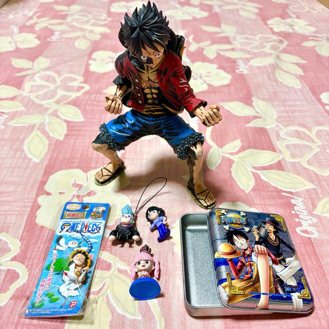 ONEPIECE 6点◆彩色王頂上決戦 ルフィ◆ストラップ・空缶・フィギュア