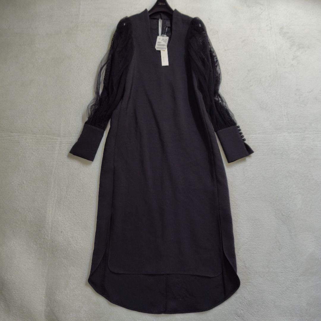 新品　定価4.2万　ステア レーススリーブワンピース ブラック　フォーマル　切替