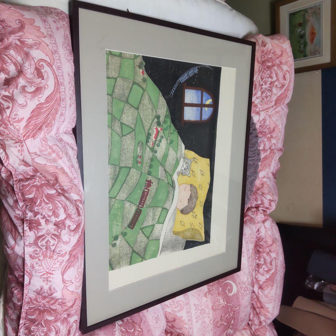 12月セール 版画絵額 孫お休みなさい - メルカリ