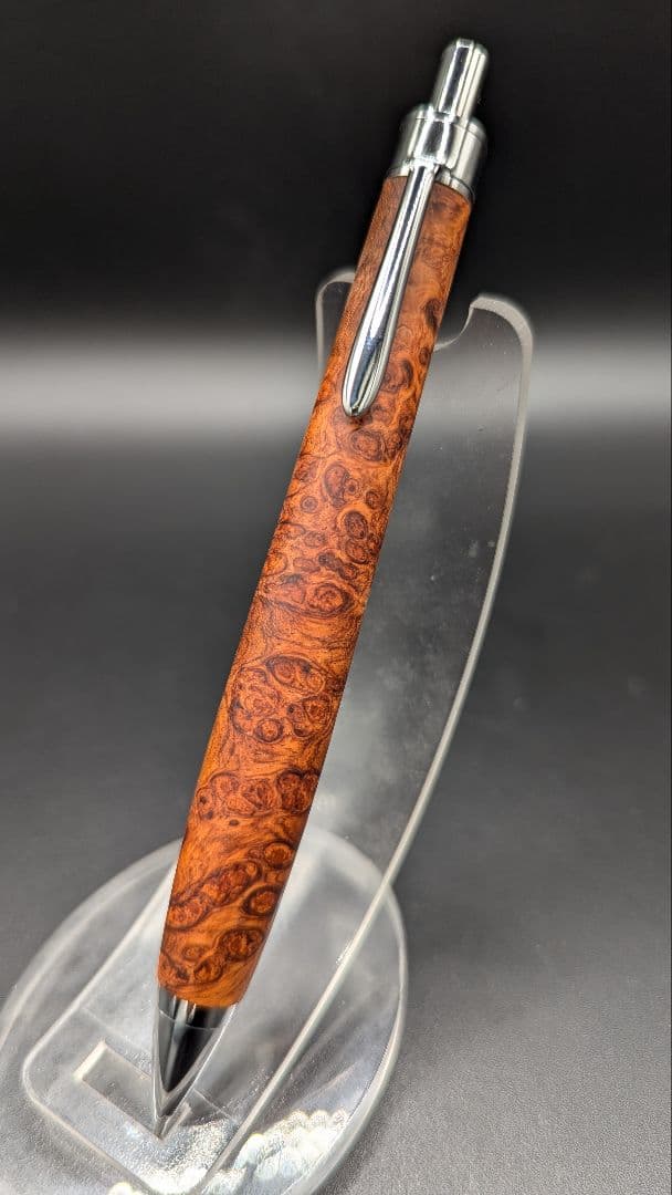 355ペン工房翌檜 特上 本花梨 瘤杢 木軸シャーペン ボールペン