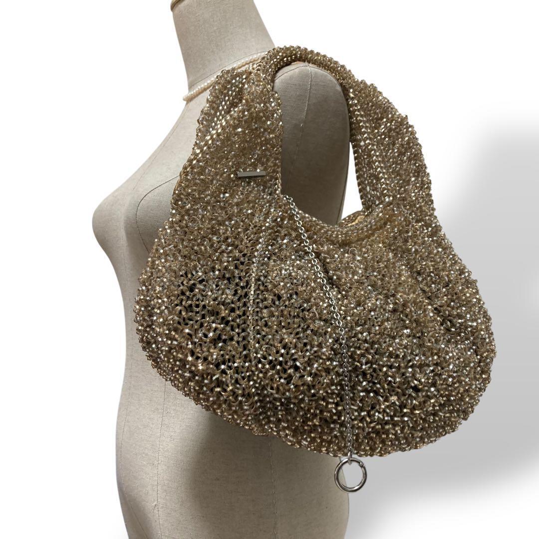 【美品】アンテプリマ　ワイヤーバッグ　ゴールド　手提げ　肩掛け　ラグジュアリー