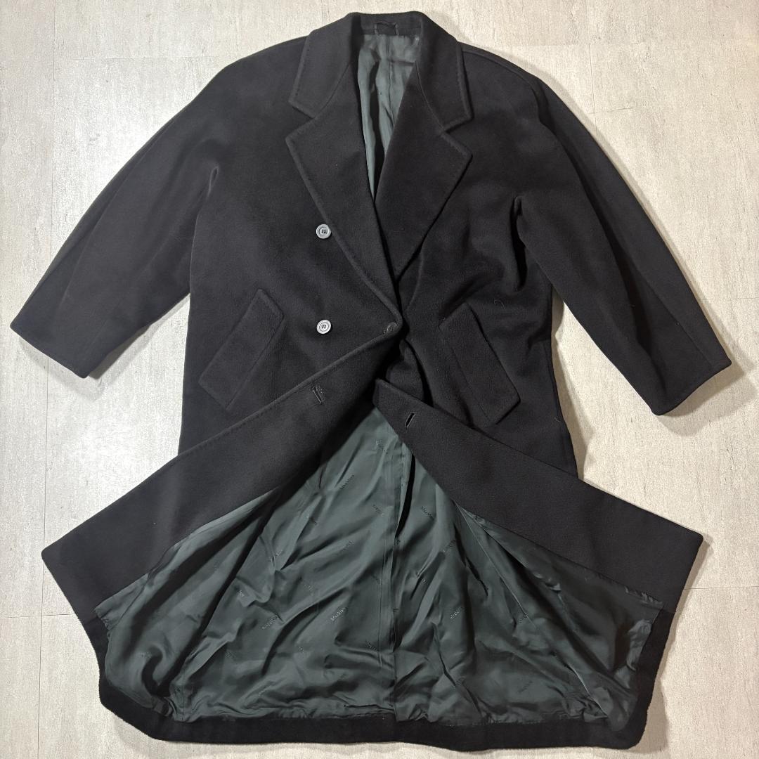 大きいサイズ✨MaxMara　サイズ42　ダブルチェスターコート 黒 ブラック Max Mara（マックスマーラ） S MAX MARA コート ESTURIA エストゥリア