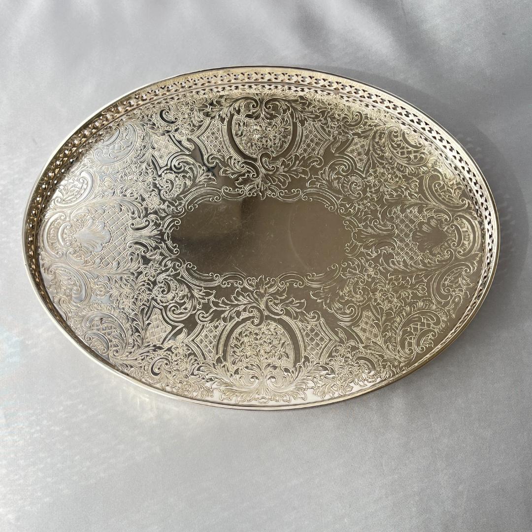 【Barker & Ellis】透かしのギャラリートレー/ドリンクトレー