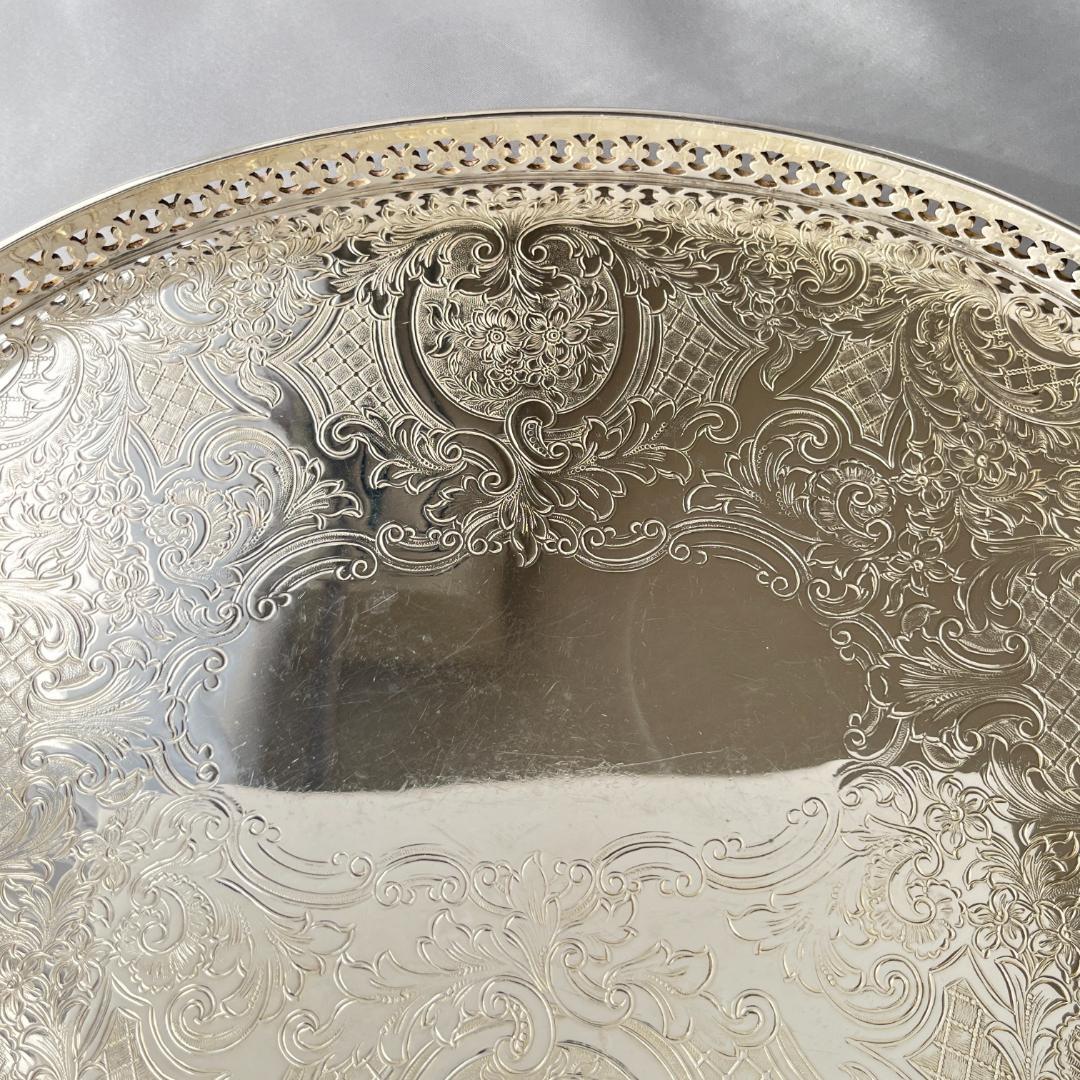 【Barker & Ellis】透かしのギャラリートレー/ドリンクトレー