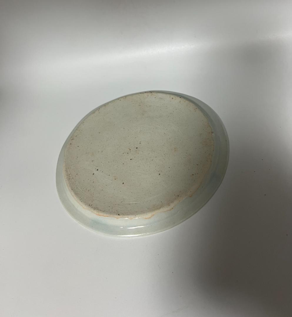 元時代 白釉釉裏紅飛斑暗刻龍紋盤 古盤 皿