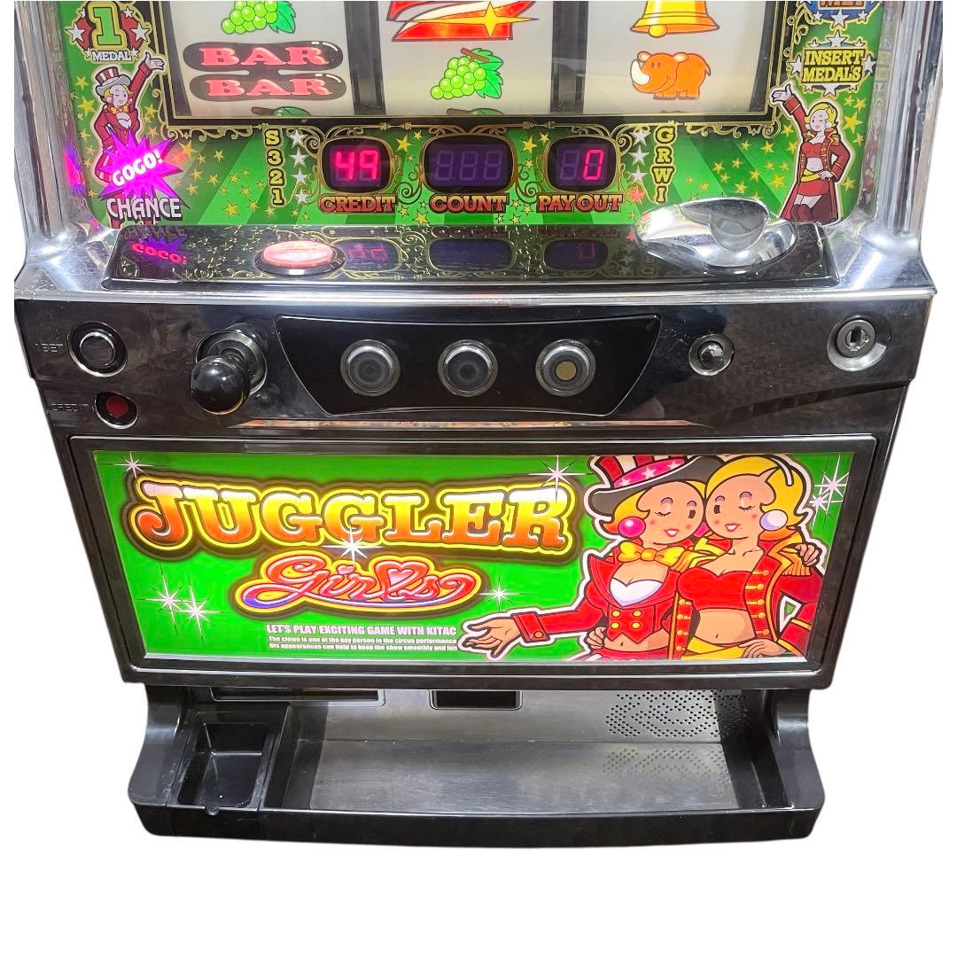 名機】パチスロ実機 ジャグラーガールズK コイン不要機付き