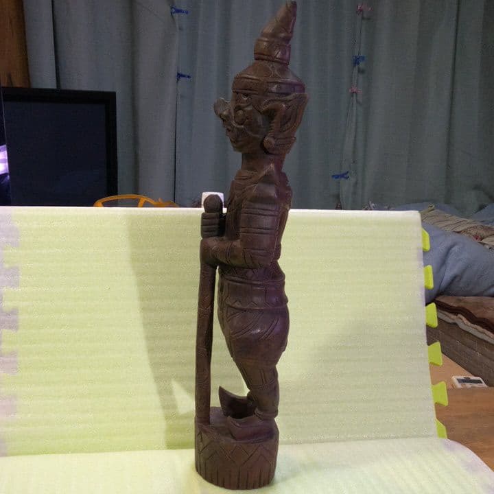 ミャンマー 木彫像 オブジェ 木製 木彫り 雑貨 インテリア 置物 魔除け