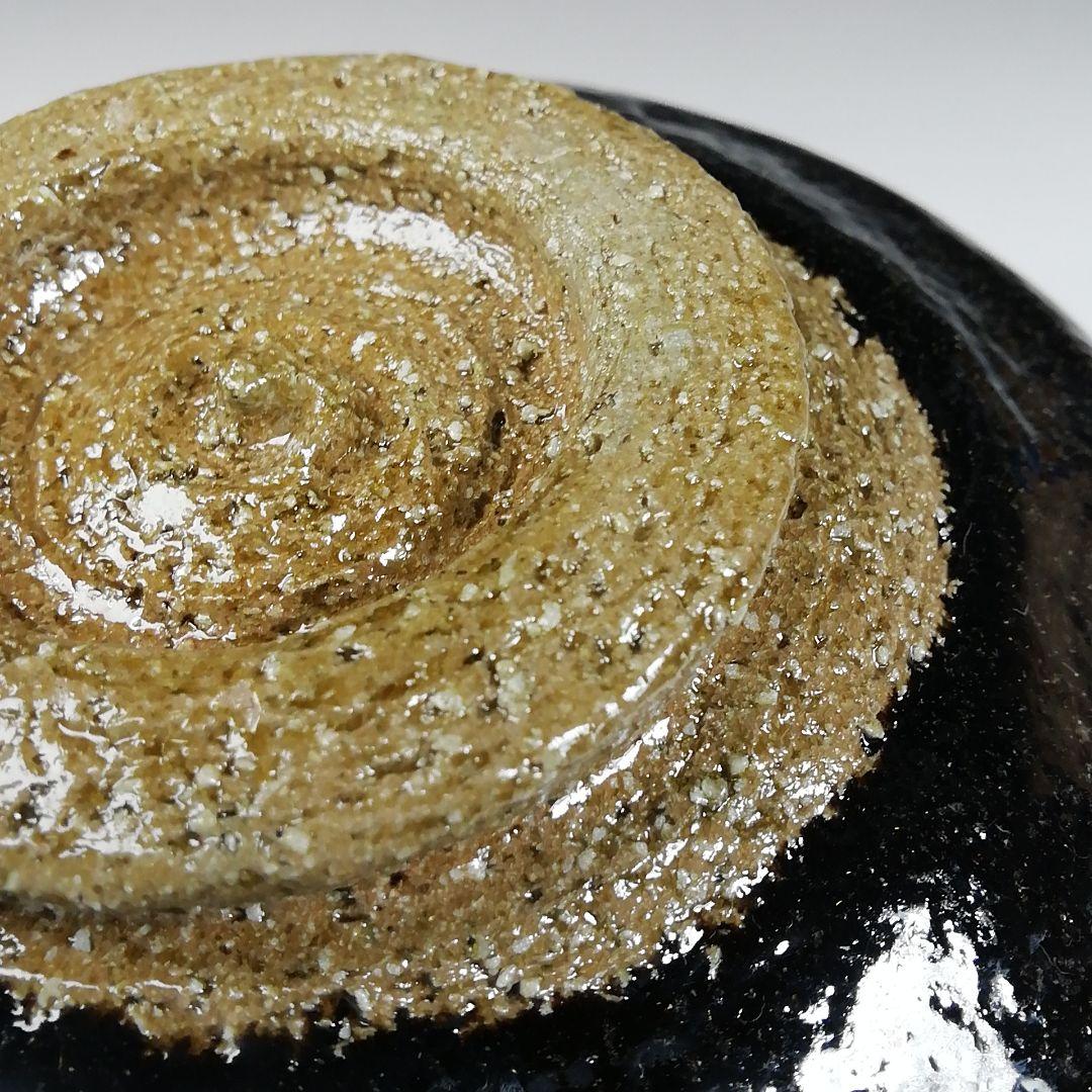 T154 茶碗 『黒楽茶碗』『楽入造』 共箱 抹茶碗 茶道具