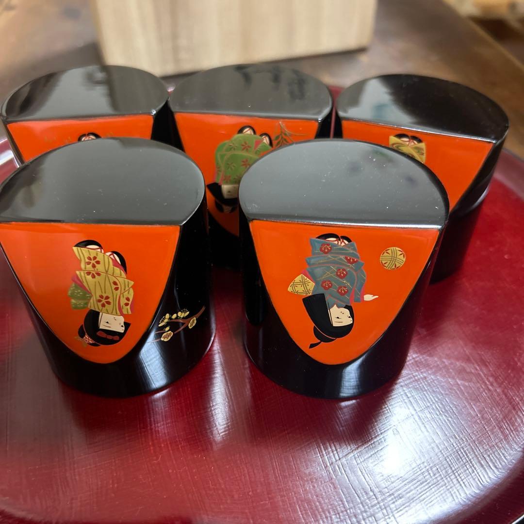 輪島塗 輪島漆器 大雅堂 摂田照彦 ぐい呑 童蒔絵 高級漆器 未使用希少