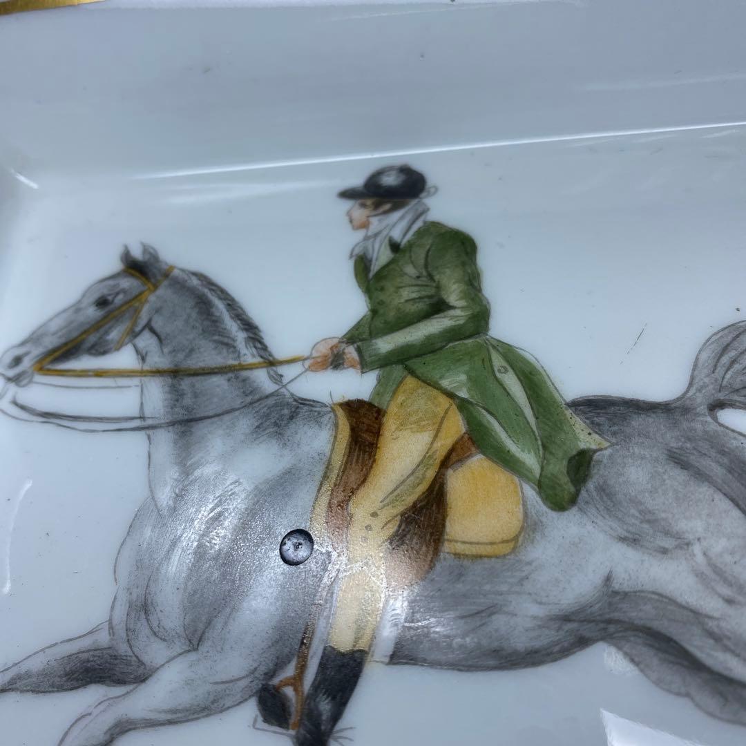 エルメス 金彩 騎馬アッシュトレイ トヒオ 東里7-1210☆1F