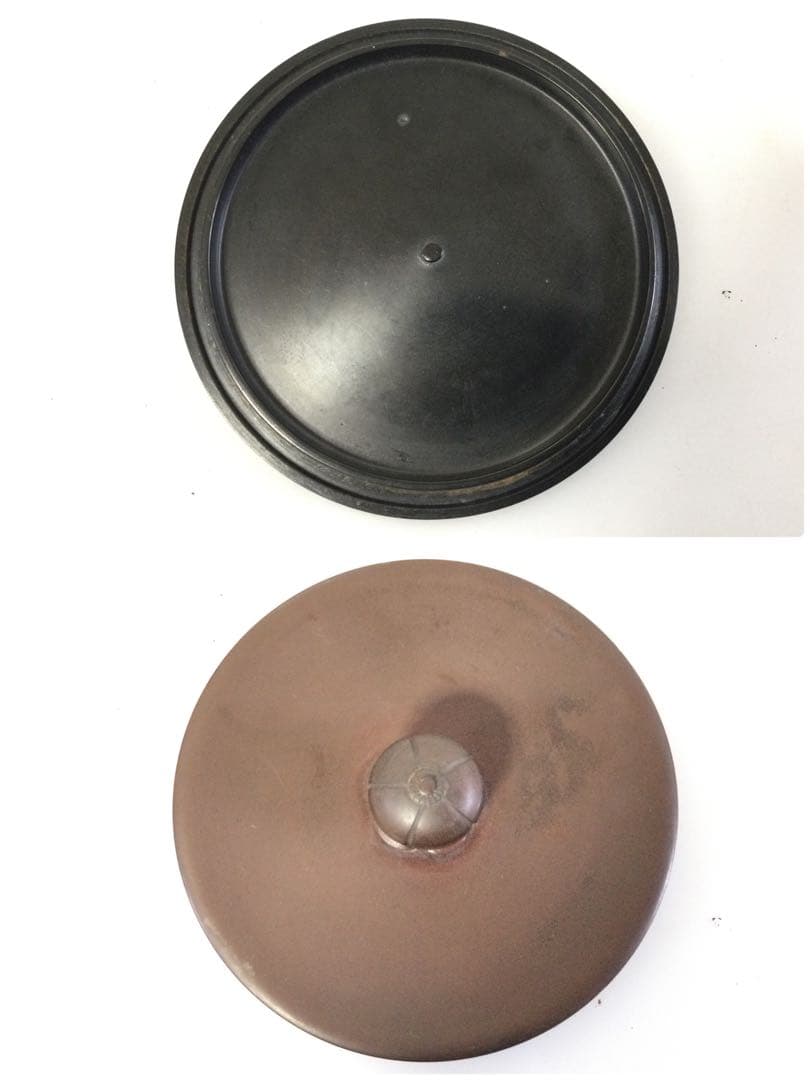 山水地紋真形釜 茶釜 風炉釜 橋本辰敏作 銅蓋釜環