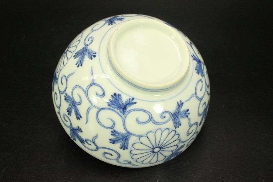 天皇家 皇室 御下賜品 平戸 十六菊御紋 碗 七客 京都旧家蔵品(A871