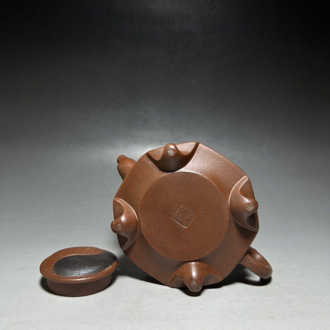 中国美術・三本足太極壺・宜興原鉱紫砂・茶壺・茶道具・置物
