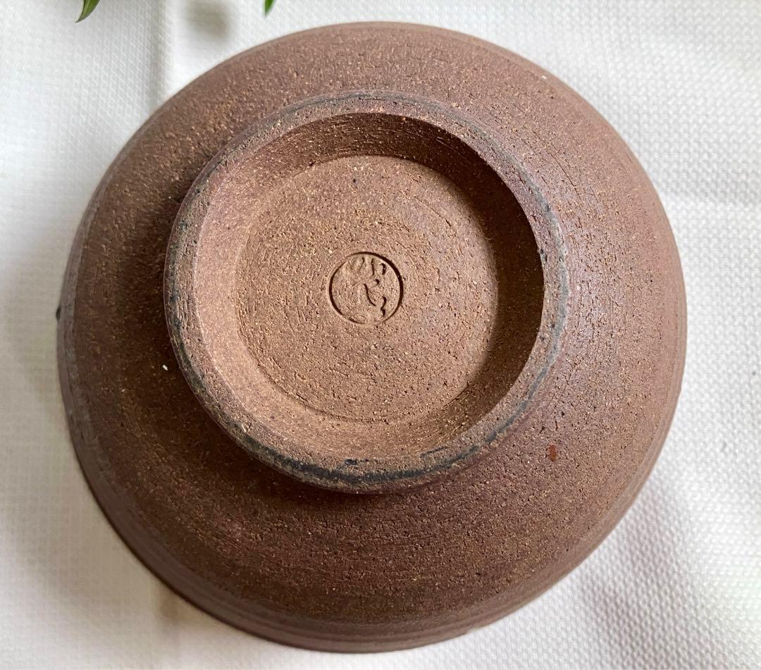 ✅お茶道/茶器/抹茶椀/側面は素焼き見込みにのみ釉薬/美品