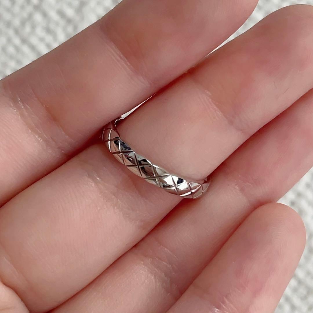 CHANEL シャネル ココクラッシュ ミニ ホワイトゴールド リング 54