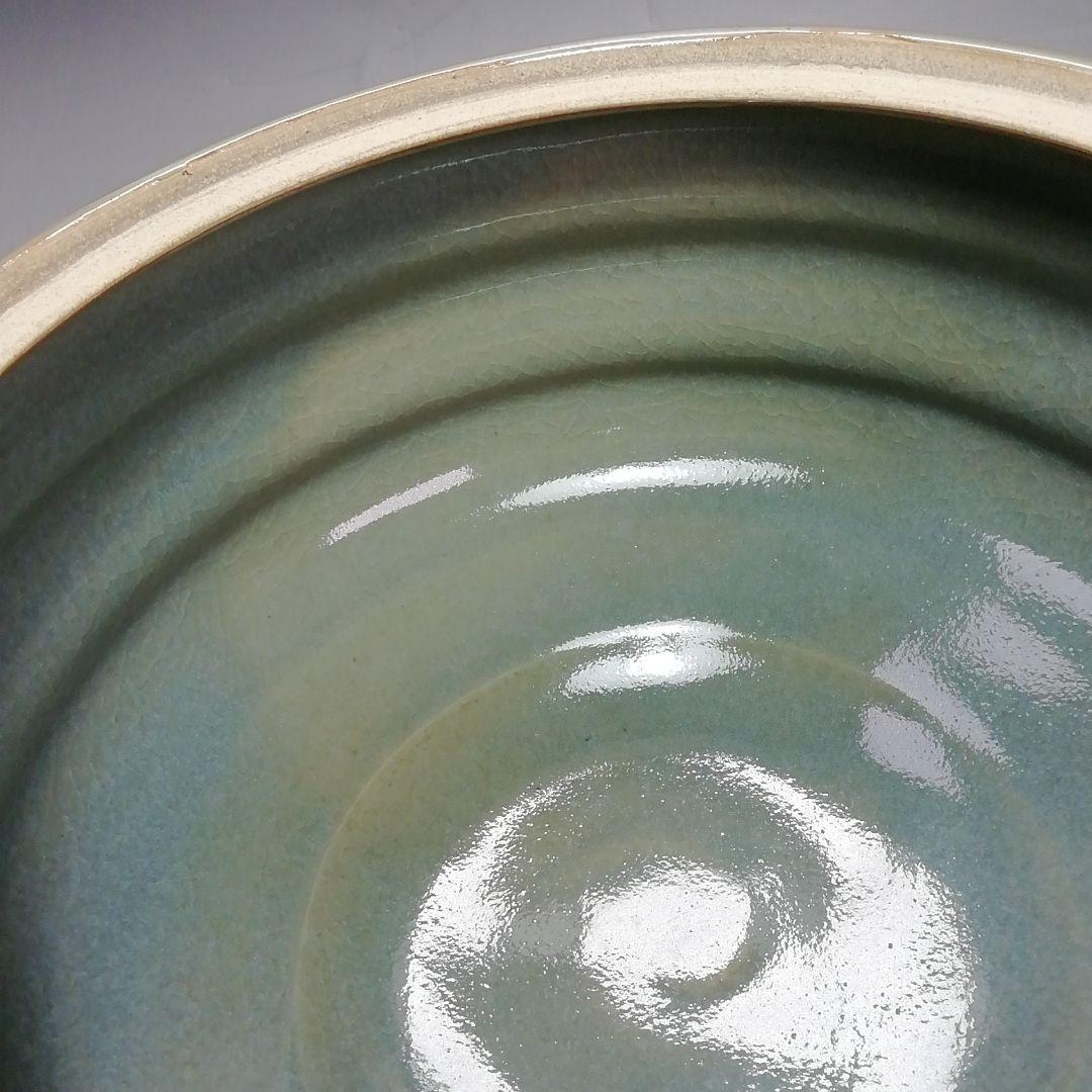 Ｓ５３０　水指　『多田青磁』『田村雲洞作』『平水指』　共箱　茶道具