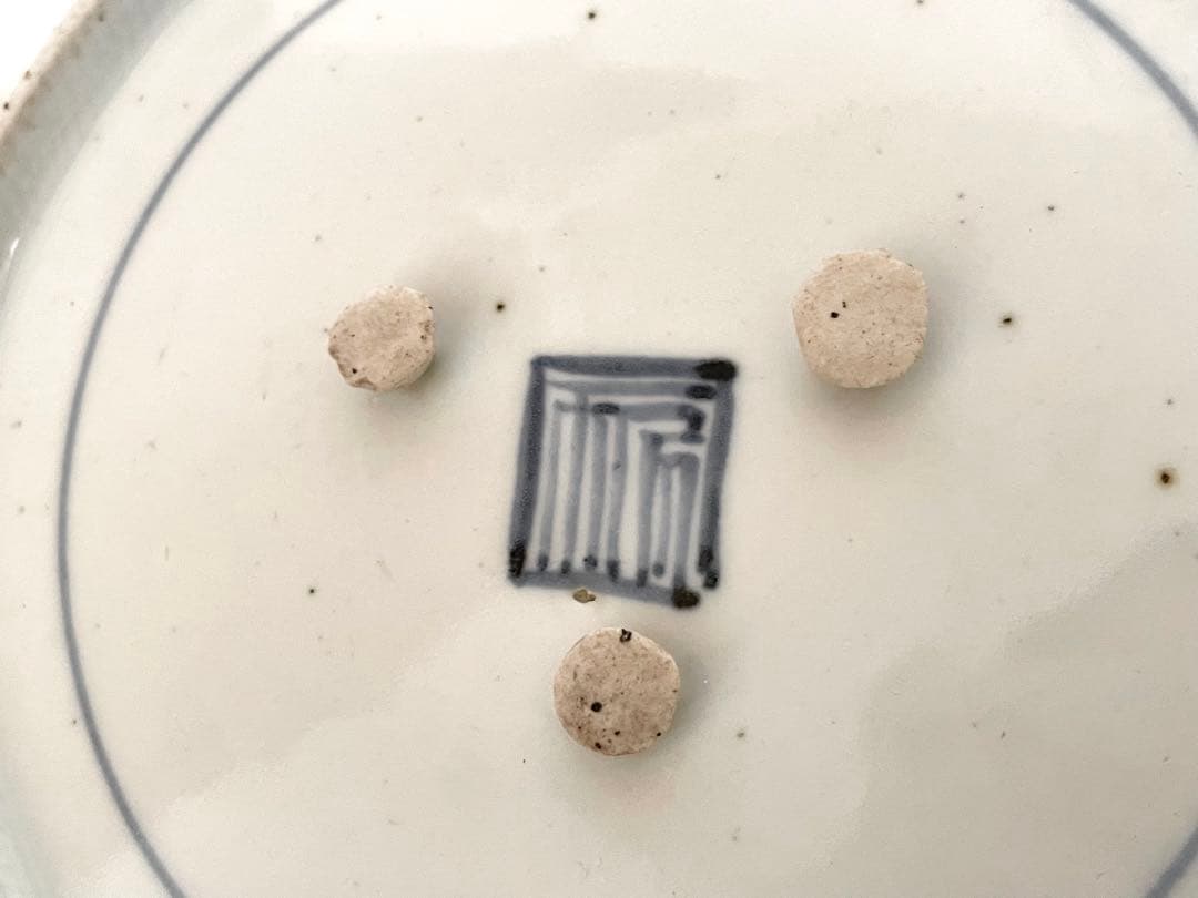 骨董 アンティーク 藍九谷 古九谷金銀彩 輪花 七寸皿 牡丹 蛇籠 水車