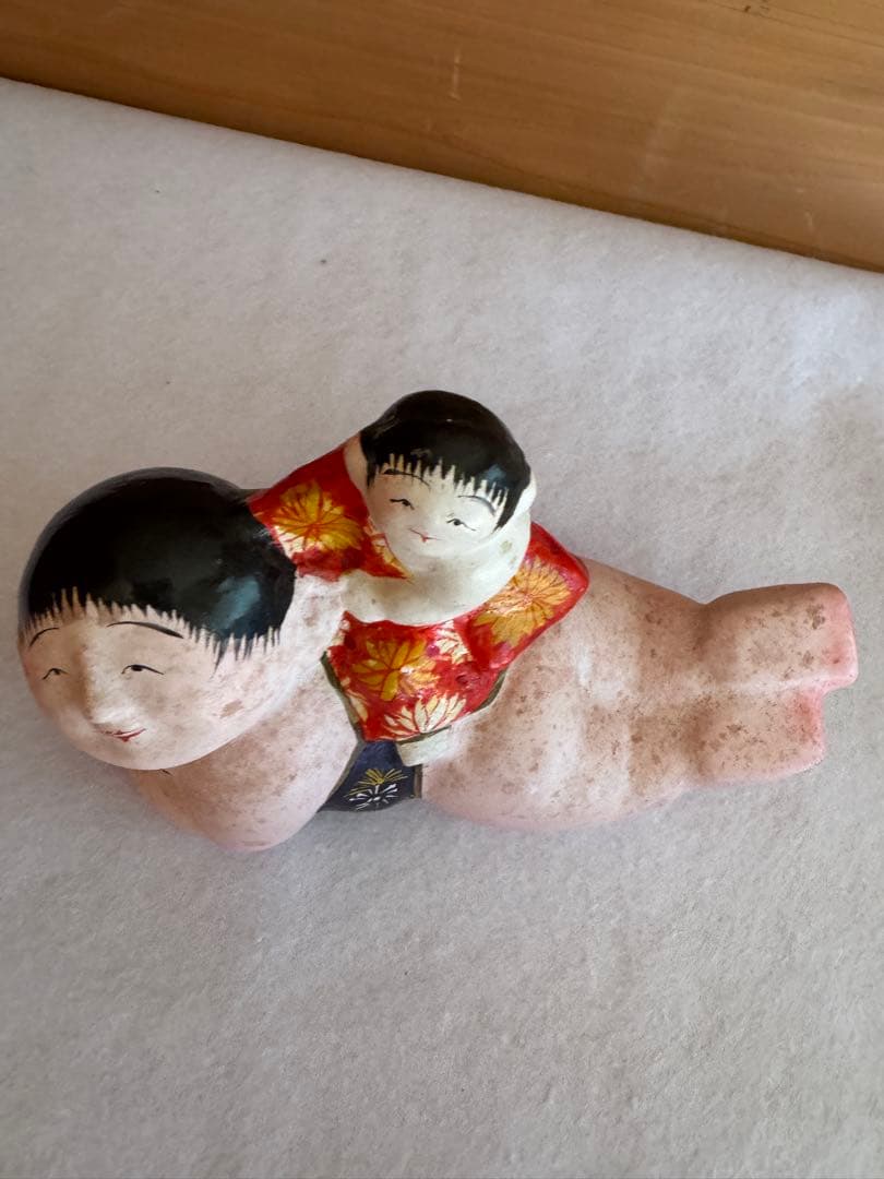 希少 中野土人形 奈良久雄 『子守這子』 這い這い子 郷土玩具 民藝