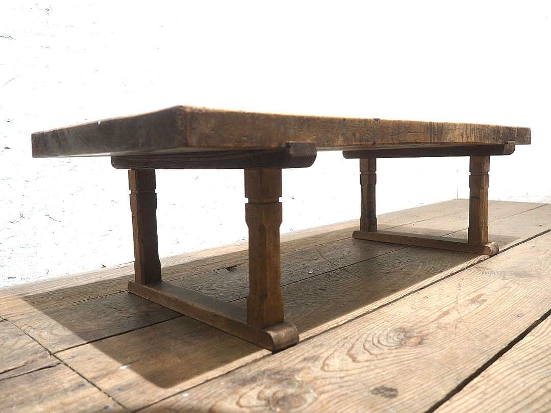 1405 一枚板のローテーブル 文机 陳列台 古家具 レトロ アンティーク