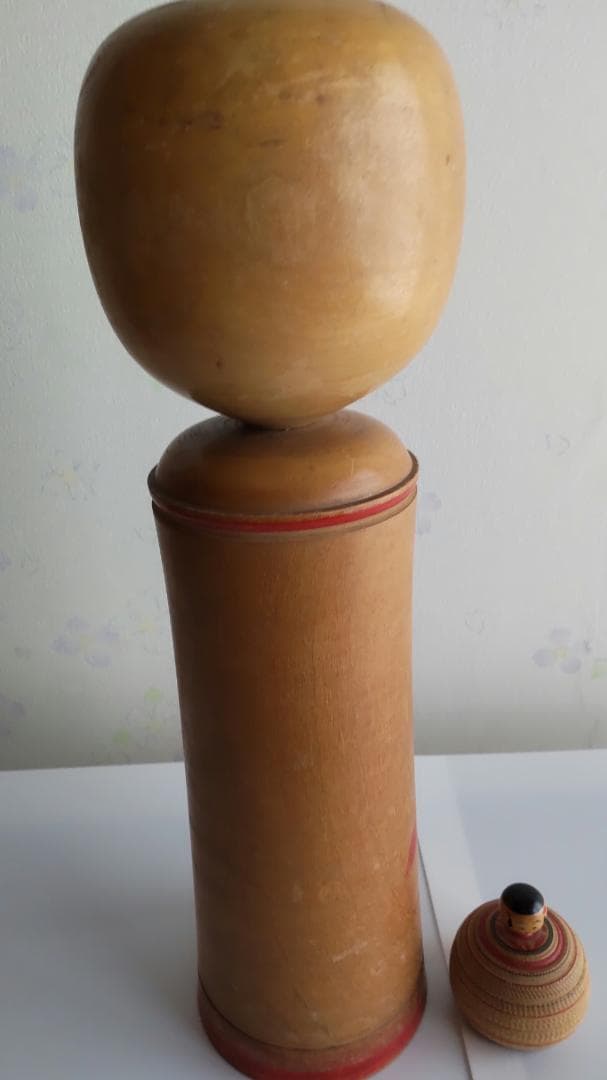 桜井昭二作 伝統的な木製こけし 約40cmとえじこ6cm