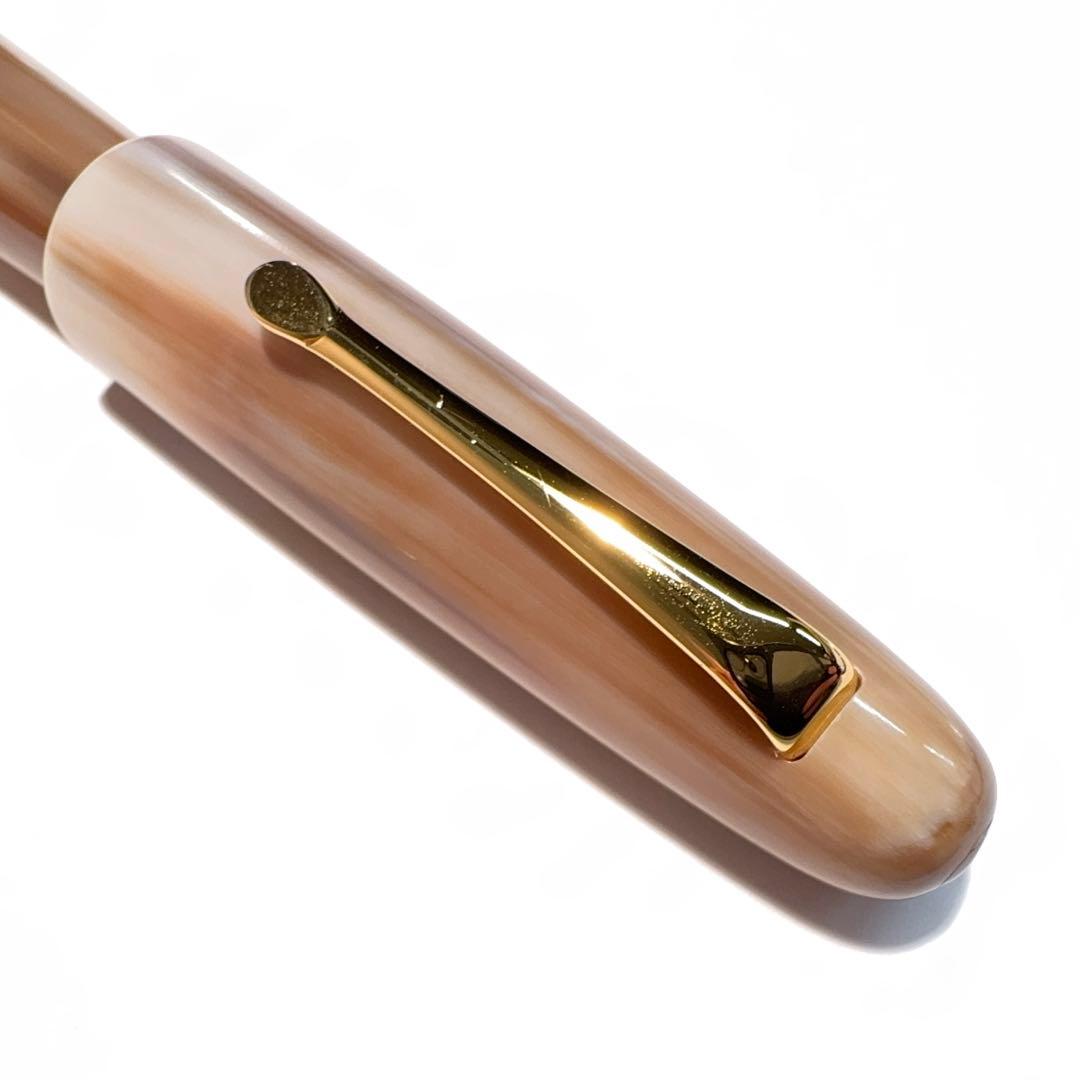 稀少品】□天然素材 水牛角軸 万年筆 B 太字 Jowoペン先 新品□