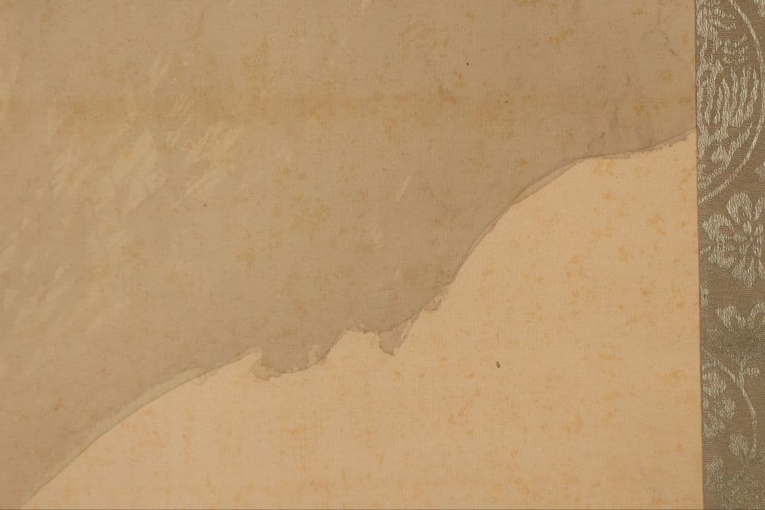 【模写】日本画 南部春邦 鳥 風景図 絹本 掛軸 彩色 明治大正 MB154