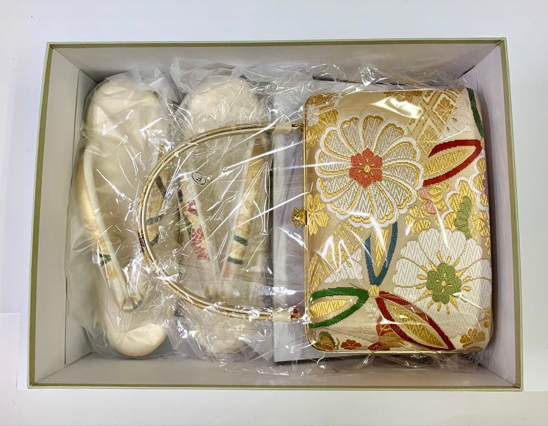 m　正絹　帯地西陣織　 　高級草履バック ZB146