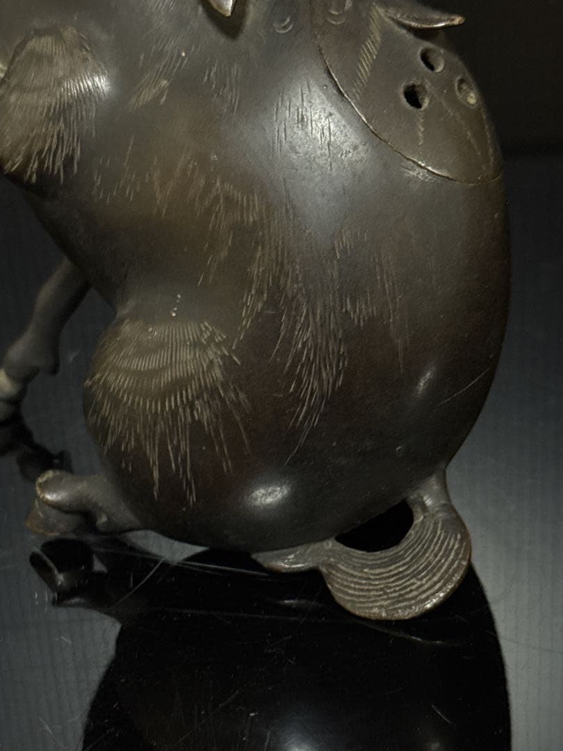 江戸期 古銅 極上 細密造形美 猪型 香炉