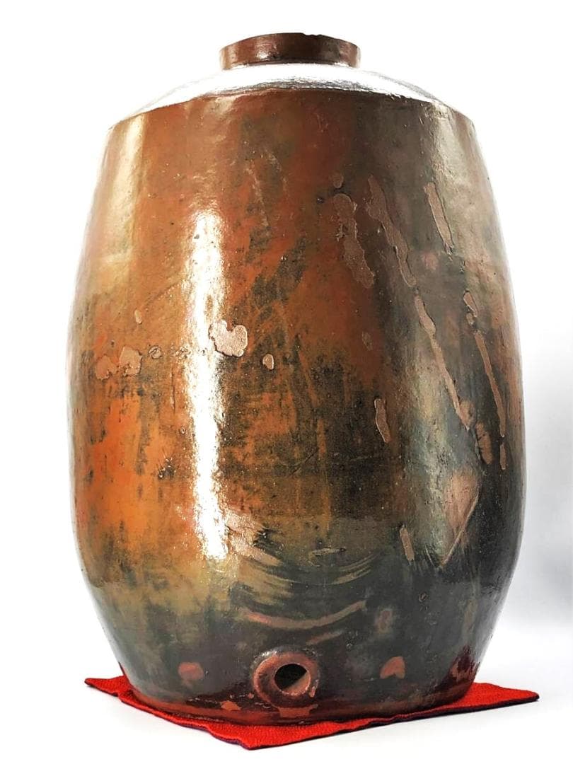 【古薩摩】苗代川焼　薩摩雲助（うんすけ）丸十文』酒樽 一斗樽　　K1023K 古薩摩】苗代川焼薩摩雲助（うんすけ）丸十文』酒樽 一斗樽K1023K