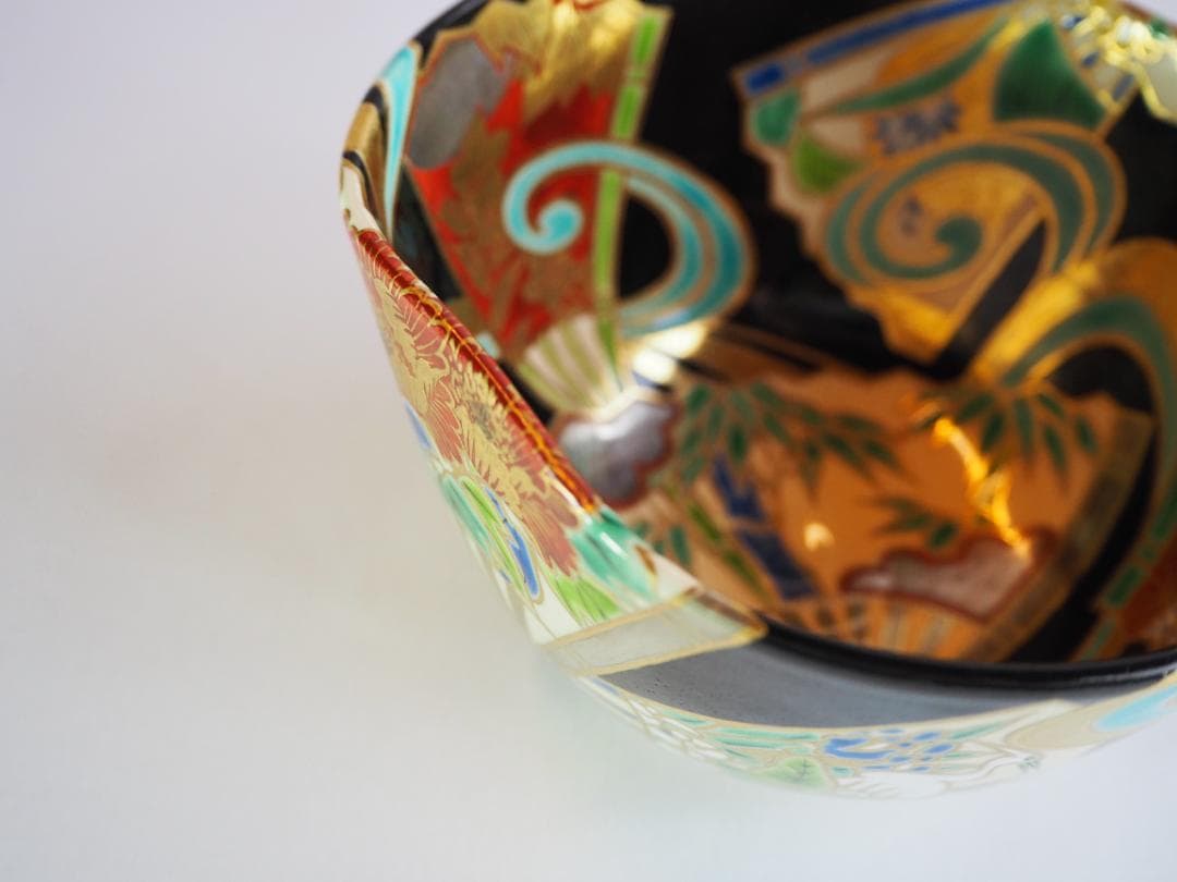 裏千家15世鵬雲斎御書付『色絵扇面茶碗』3代和田桐山造（共箱） - メルカリ