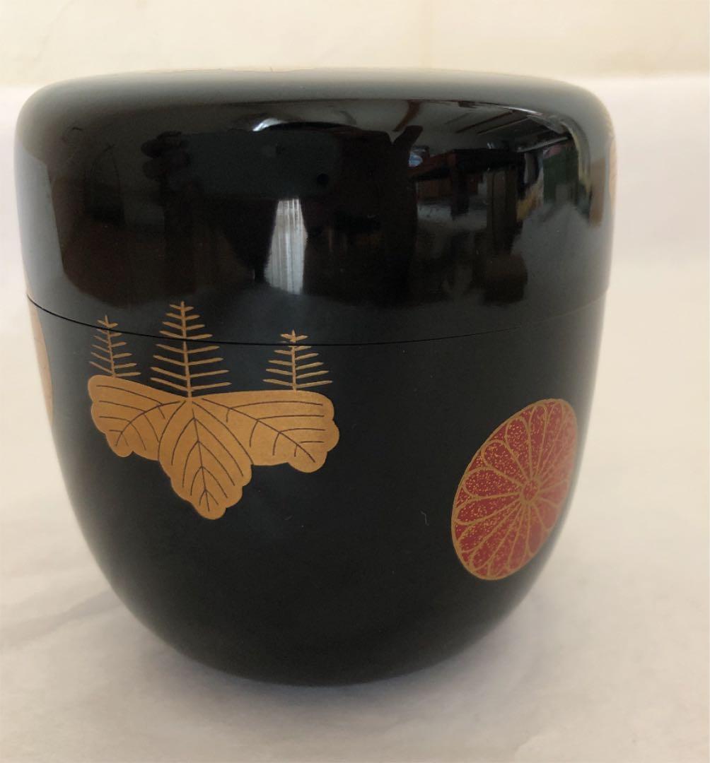 高台寺蒔絵 大棗 裏千家15代鵬雲斎花押あり 在銘 秀