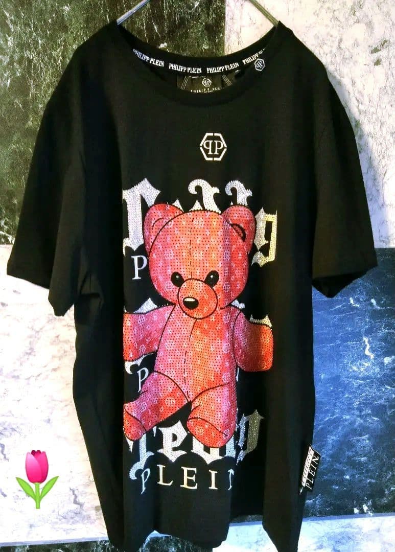 PHILLIPP PLEIN フィリッププレイン くまちゃん柄 Tシャツ ラメ - メルカリ