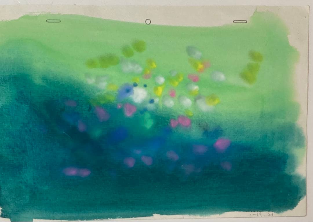 t２５　レア　大判聖闘士星矢セル画【城戸沙織】背景画・額縁付き