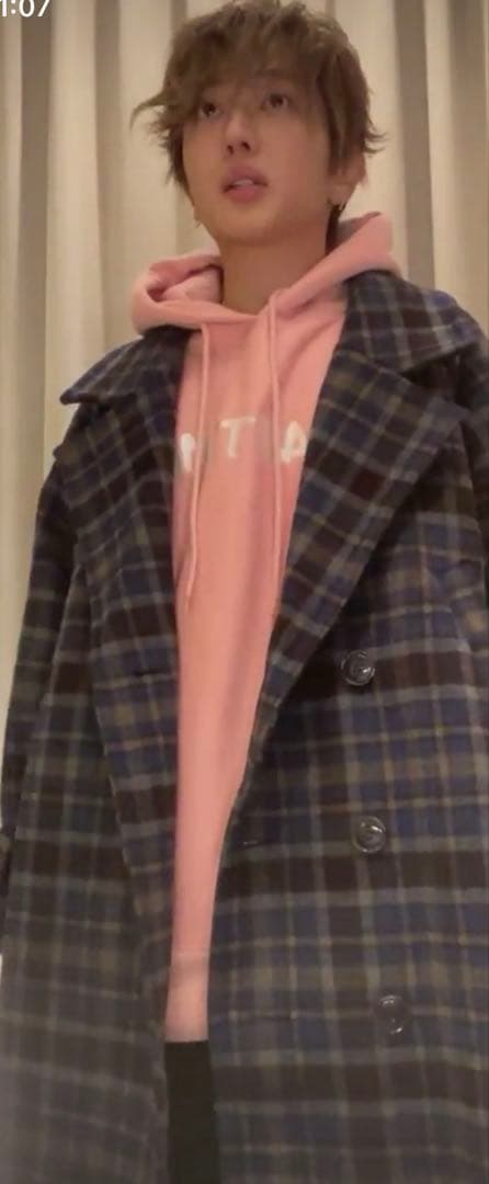 ナップタイム naptime. Nissy 西島隆弘 コート チェック ブルー - メルカリ