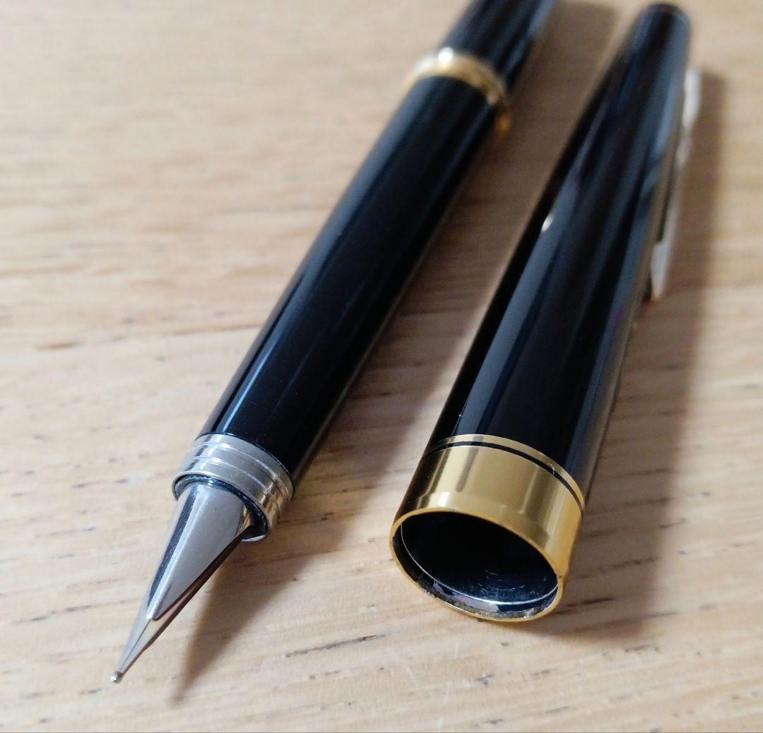 希少 プラチナ万年筆 両面ニブ 特殊ニブ ショート 黒 中字 PLATINUM