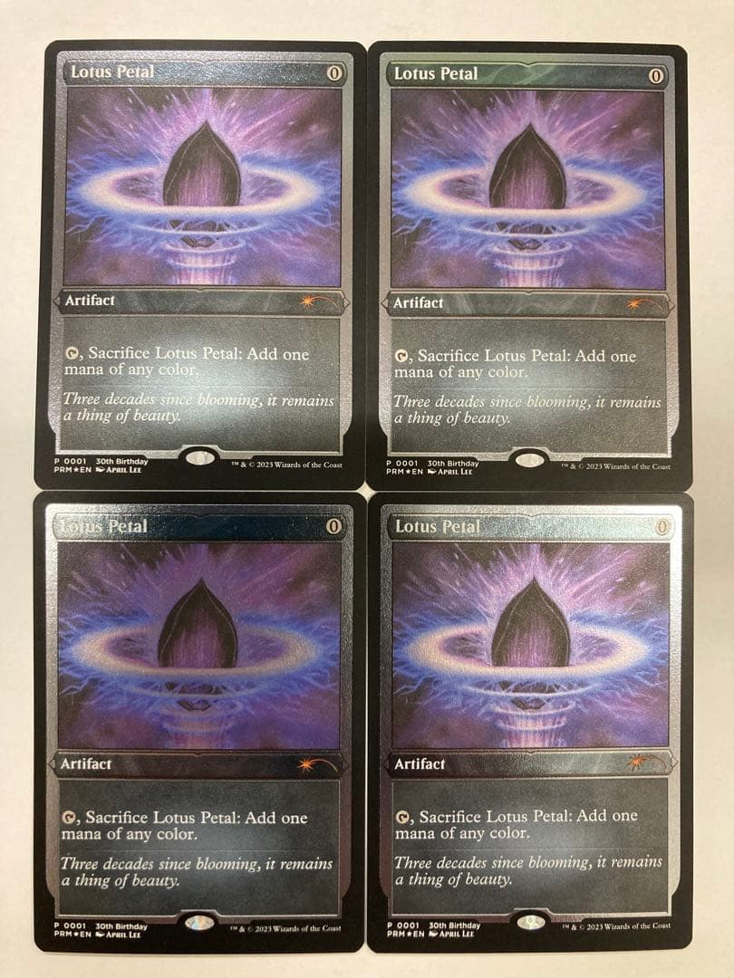 水蓮の花びら エッチングfoil 4枚セット MTG】水蓮の花びら エッチングfoil