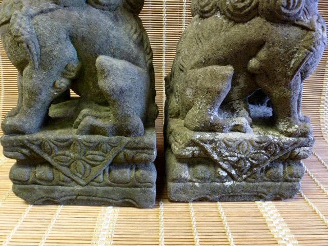 時代 アンティーク 狛犬 一対 石彫 彫刻 縁起物 魔除け 骨董 2026年