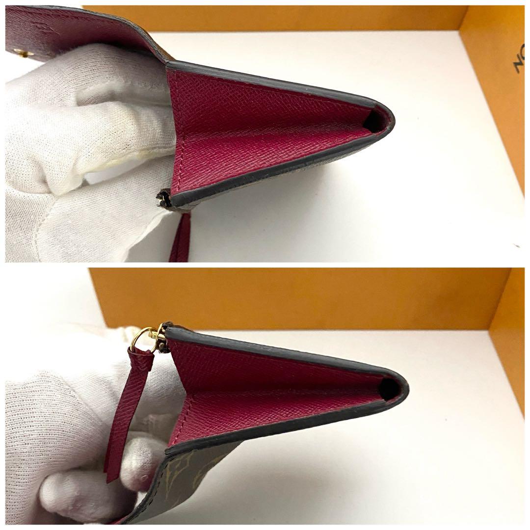 保管品　ルイヴィトン　モノグラム　ロザリ　フューシャ　ミニ財布　ケース