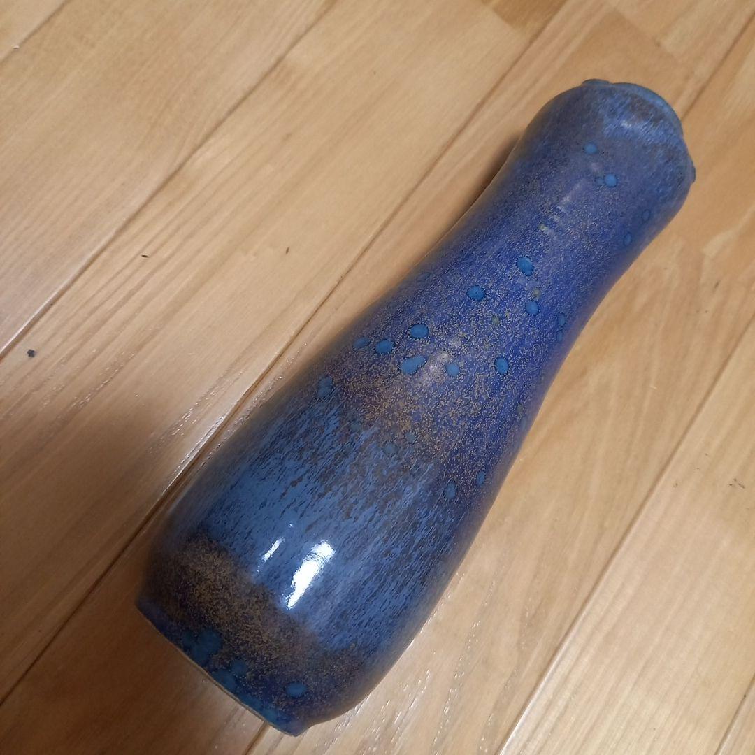 多治見焼 黄金孔雀天目釉花瓶 虎渓窯 若尾圭一 共箱付属 萩焼