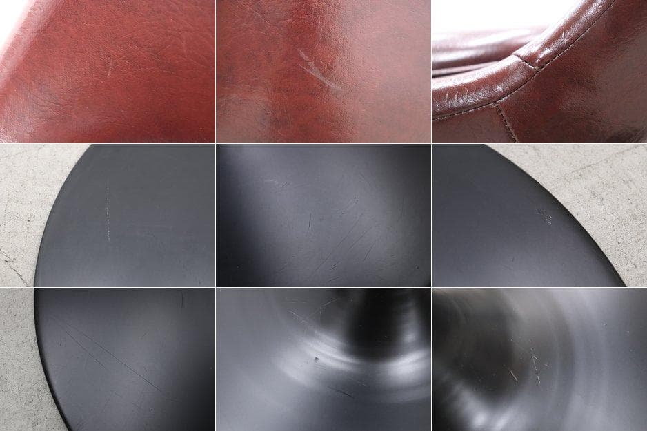 ※専用 在庫2脚 レトロ カウンターチェア 回転 スタンド ダイナー 合皮 赤茶