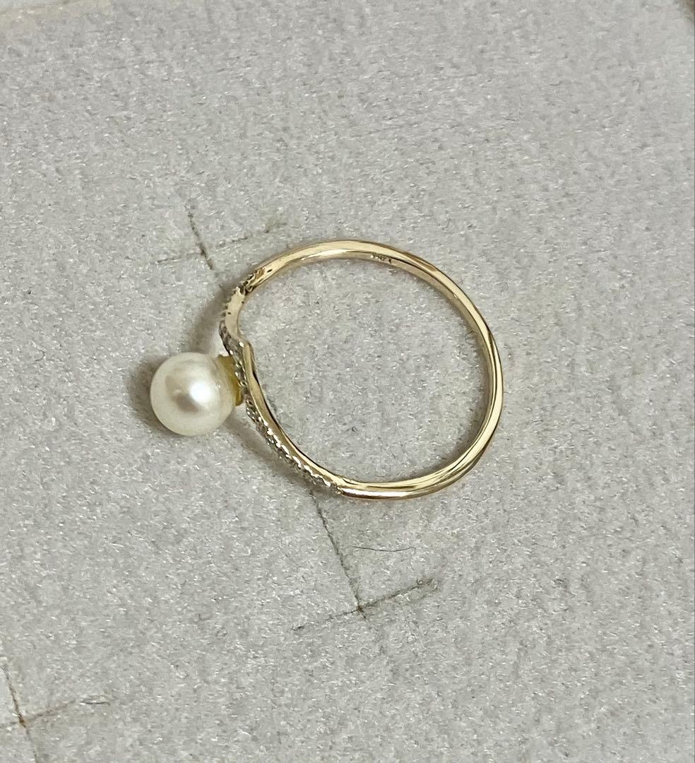 本日限定値　美品 K10+アコヤ真珠+ダイヤモンド リング(Lilas)